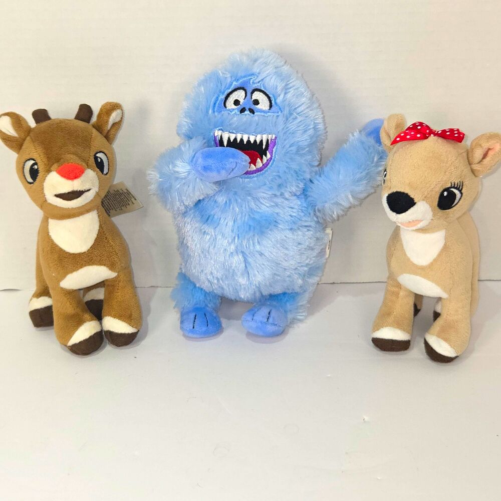 Rudolph the Red-Nosed Reindeer Plush Lot of 3 Rudolf, Clarice Bumble Abominable